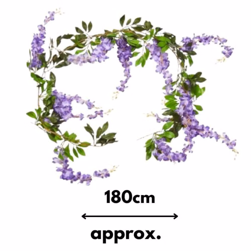 Marco Paul Purple Wisteria Artificial Hanging Garden Garland, Length: 180 cm – 2
