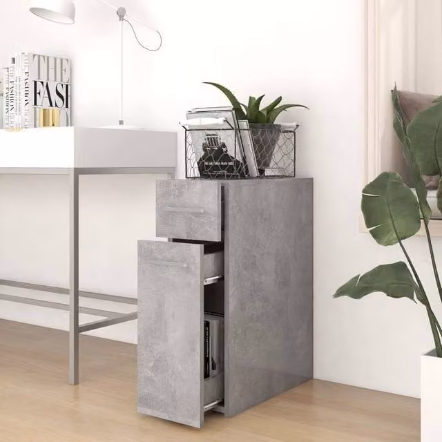 Berkfield Home Sturdy Apothecary Cabinet in Concrete Grey, W/D/H: 45.5 x 20 x 60 cm