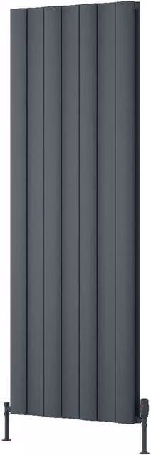 Bathroom Kingdom Gio Anthracite Double Flat Panel Vertical Radiator, Grey, H: 180 cm, W: 66 cm