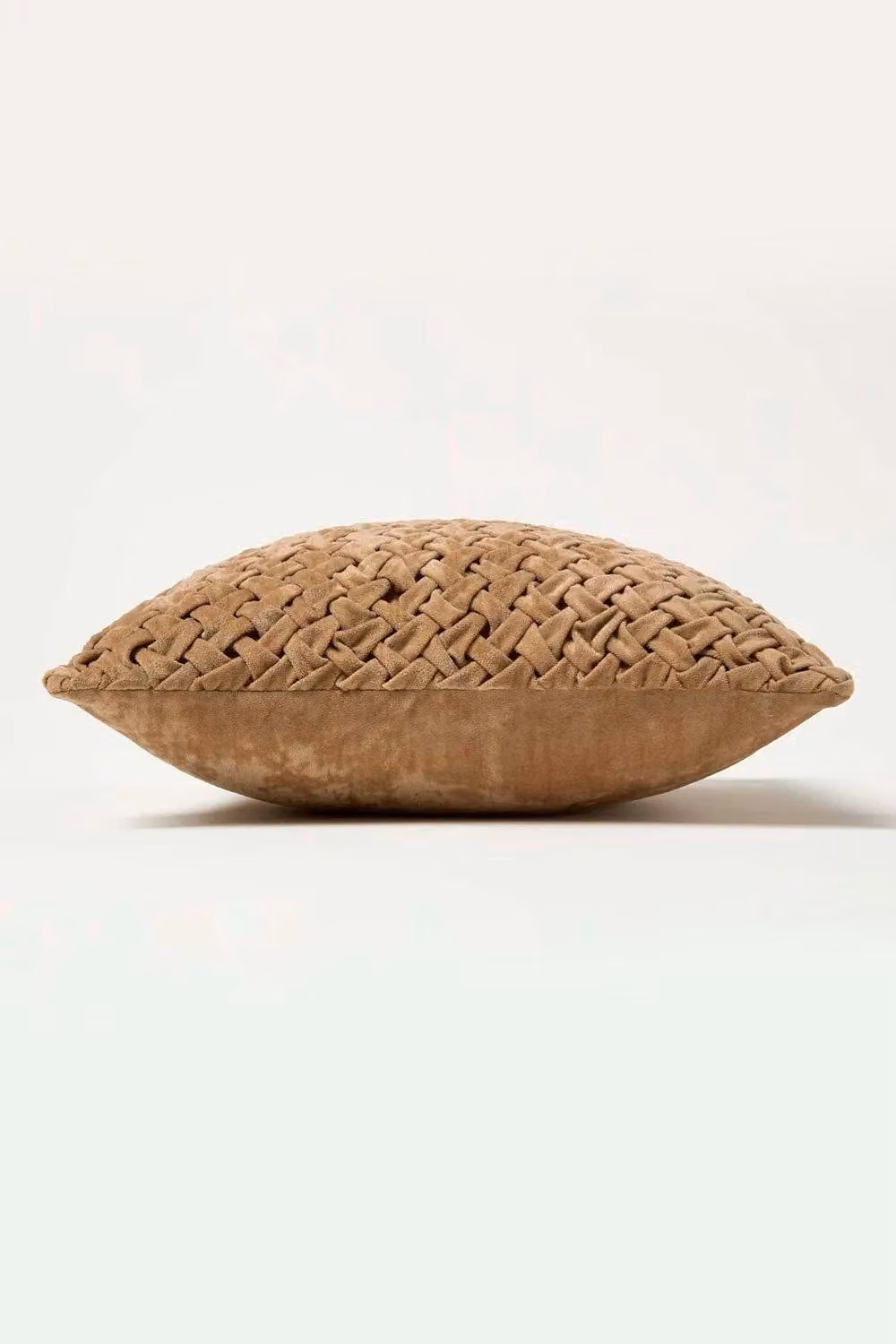 Homescapes Sofia Pleated Velvet Cushion in Taupe, W/D/H: 45 x 45 x 45 cm – 3