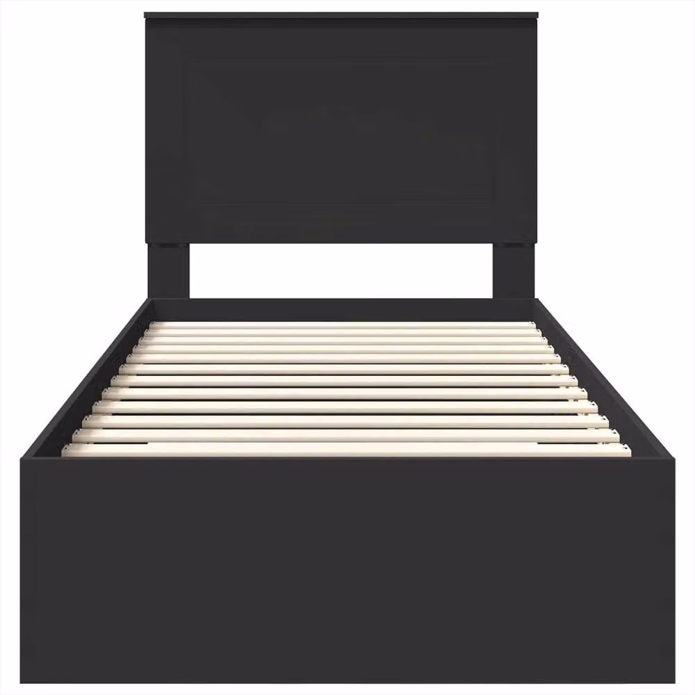 Berkfield Home Modern Bed Frame with Drawers in Black and Silver, Engineered Wood, W: 75 cm, L: 190 cm – 3