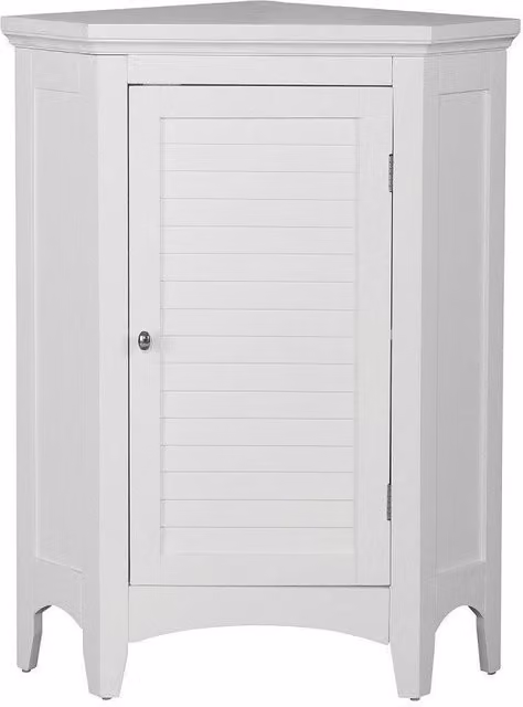 Teamson Home White Lacquered Wooden Standing Bathroom Corner Cabinet – 2