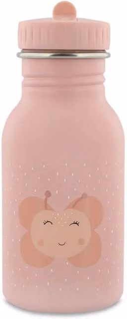 Trixie Mrs. Butterfly Stainless Steel Childrens Straw Bottle, Pink, 350ml
