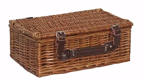 Red Hamper Double Steamed Rattan Picnic Basket in Red and Brown, W: 36 cm – 3