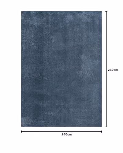 Desire Rugs Plain Blue Non-Slip Washable Modern Knitted Rectangular Living Room Area Rug, W: 200 cm, L: 280 cm – 2