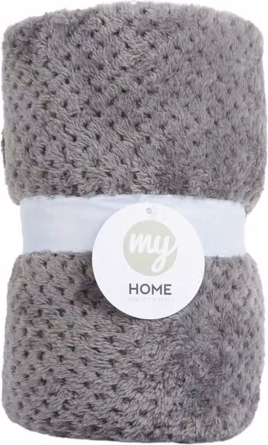 My Home Waffle Soft Fleece Throw in Grey