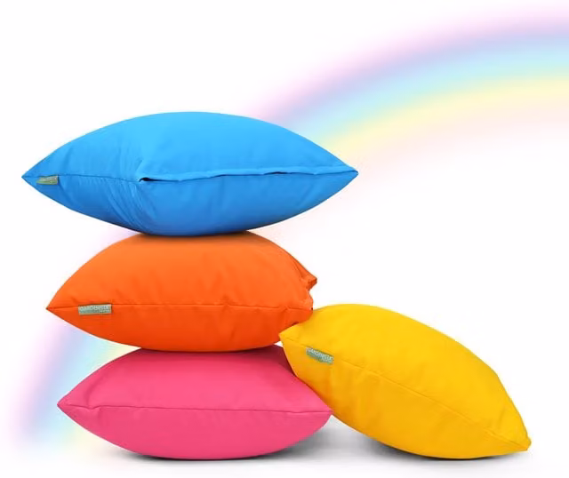 Gardenista 4 Piece Rainbow Outdoor Garden Cushions, Multicolour, W/D/H: 60 x 60 x 60 cm