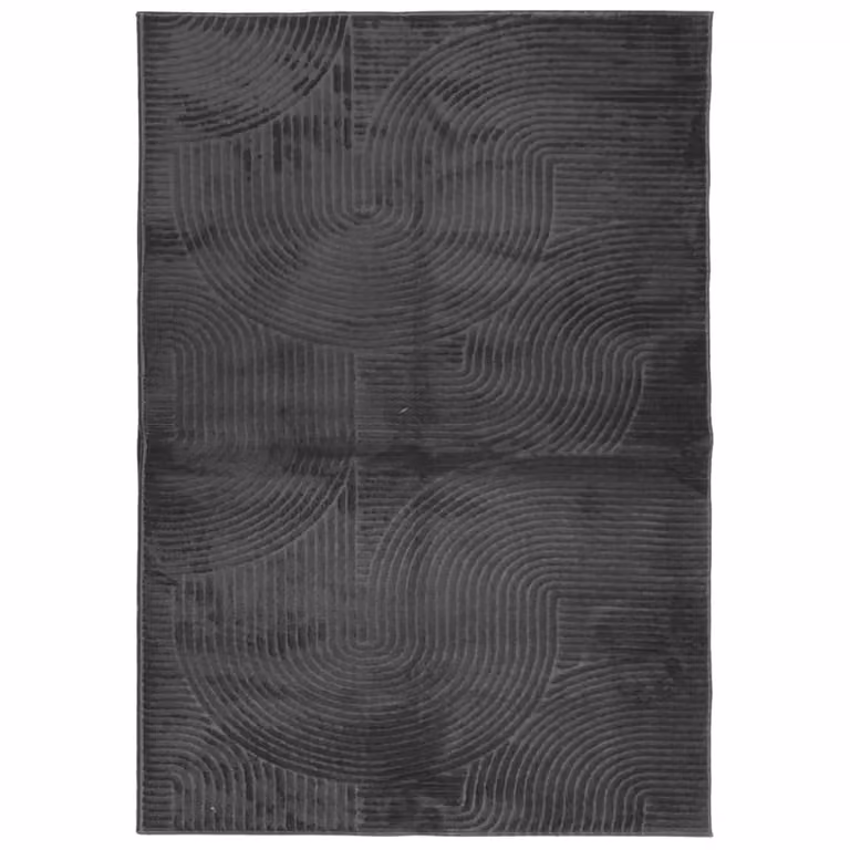 Berkfield Home IZA Short Pile Scandinavian Style Geometric Rug in Anthracite and Black, W/D: 120 x 170 cm