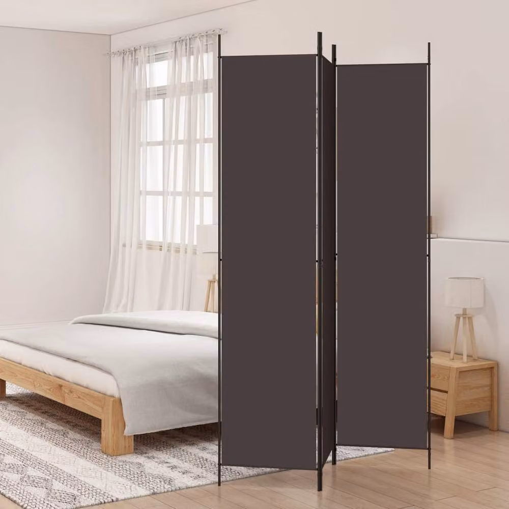 Berkfield Home 3-Panel Brown Fabric Room Divider W/H: 150 x 220 cm – 2