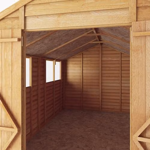 Mercia Garden Products Brown Wooden Value Overlap Apex Garden Shed W: 365.76 cm, D: 242.98 cm, H: 212.0 cm – 3