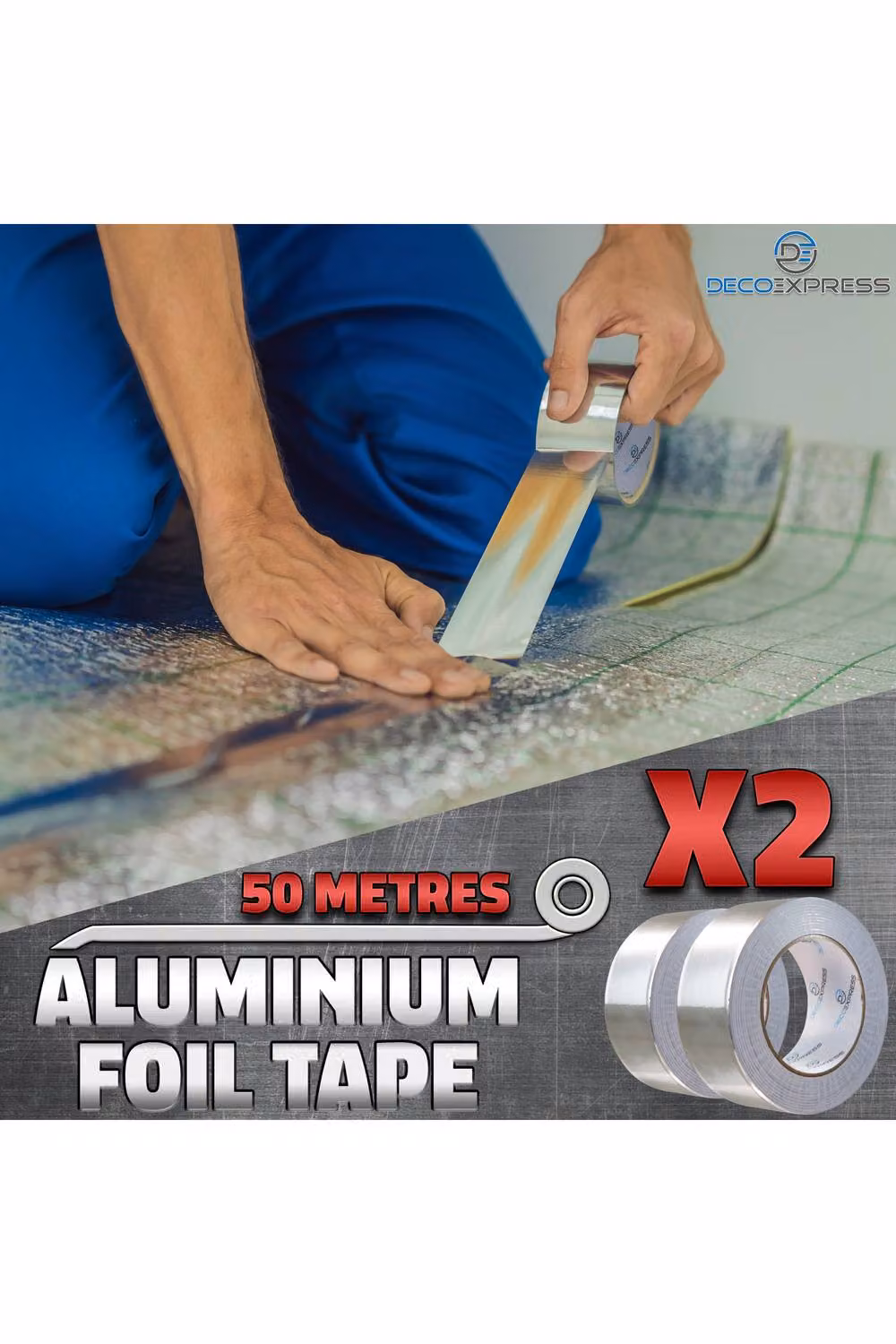 kreativekraft Silver Aluminium Foil Tape, 2 Pack, W: 4.5 cm, Length: 50 m – 7