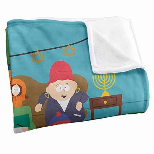 South Park Kyle Hanukkah Super Soft Silky Touch Fleece Throw Blanket, Multicolour, W: 91 cm, D: 147 cm – 2