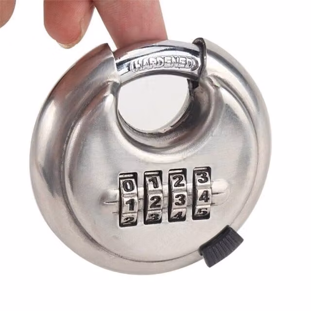 Nordara Heavy Duty Waterproof Combination Disc Padlock in Silver