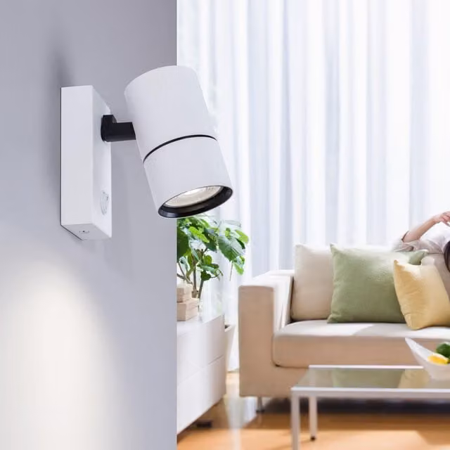 Harper Living White Adjustable GU10 LED Wall Spotlight with Toggle Switch