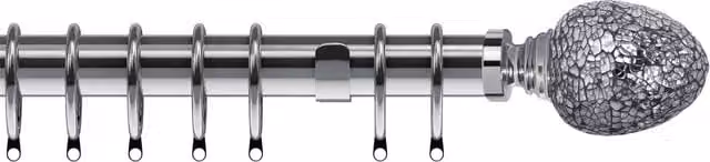 Terrys Alexia Mirror 35mm Metal Curtain Pole in Silver