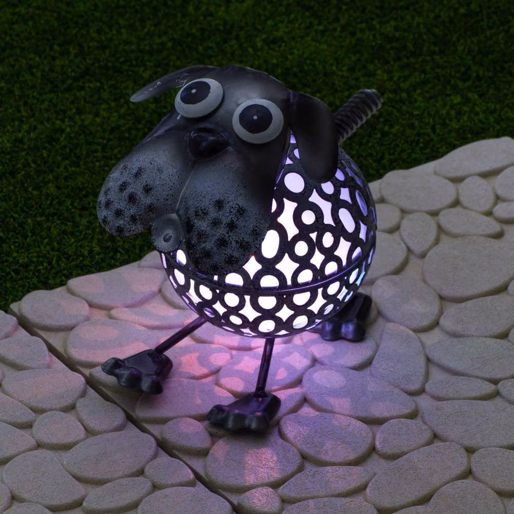 Globrite Metal Dog Solar Garden Ornament with Multicolour Colour Changing LED Light, W/D/H: 17.0 x 16.0 x 16.0 cm – 4