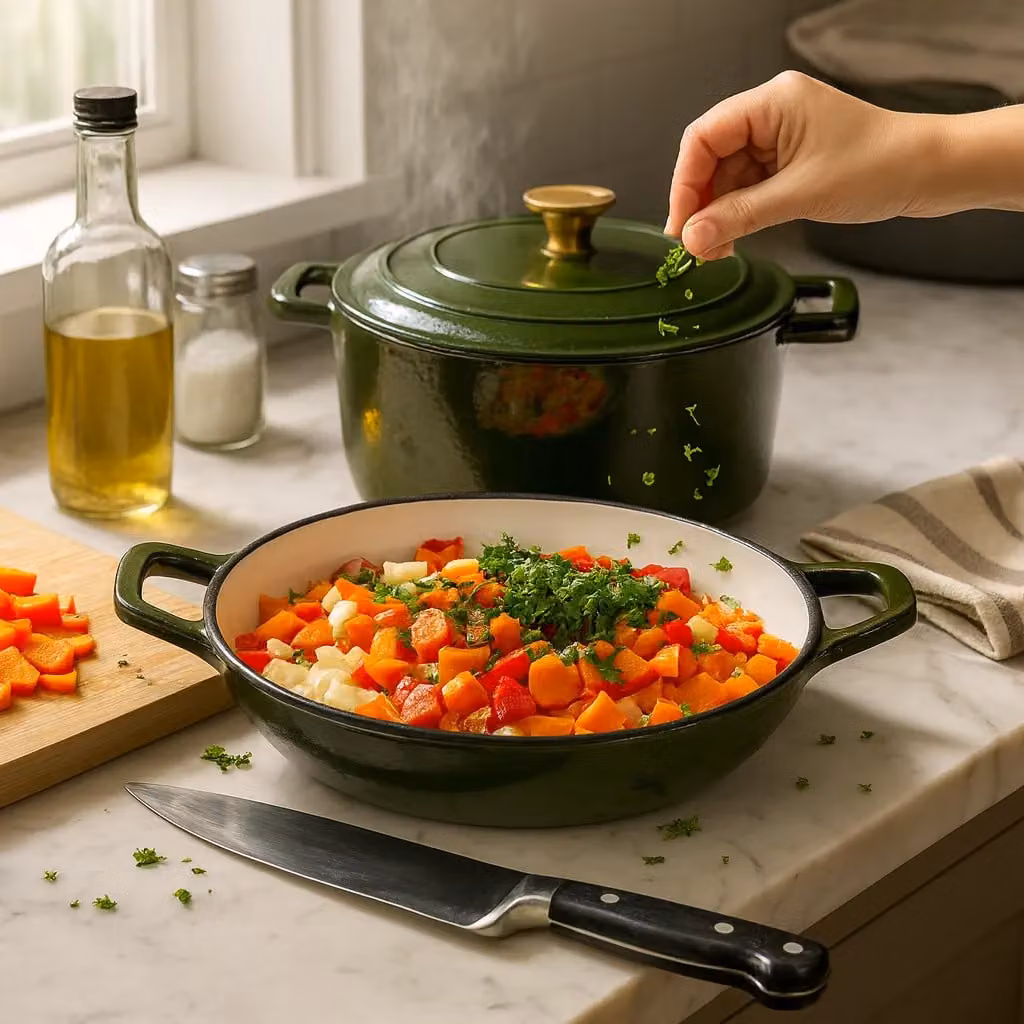 Argon Tableware 2pc Cast Iron Casserole Dish Set with Self-Basting Lids, 2.3l & 4.68l, Green – 1
