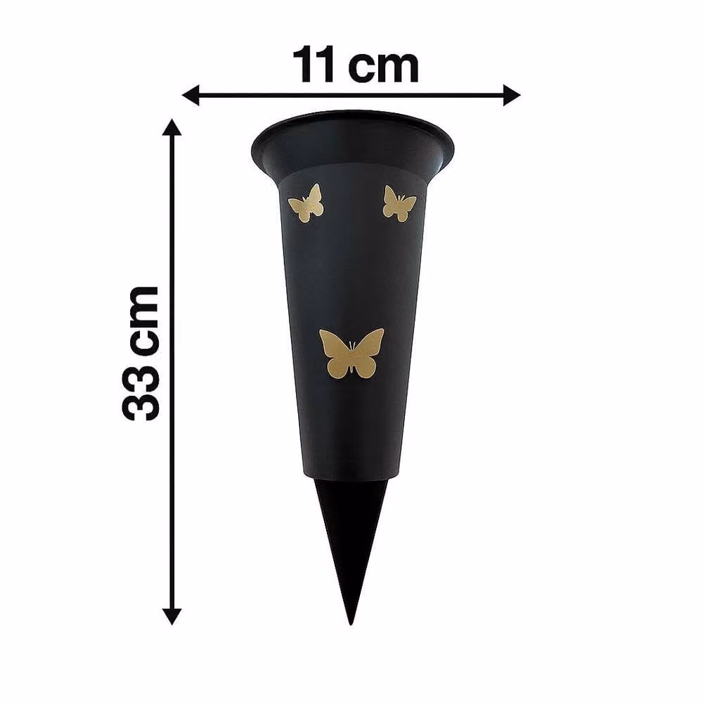 David Fischhoff Memorial Grave Plastic Spike Vase in Black and Gold – 3