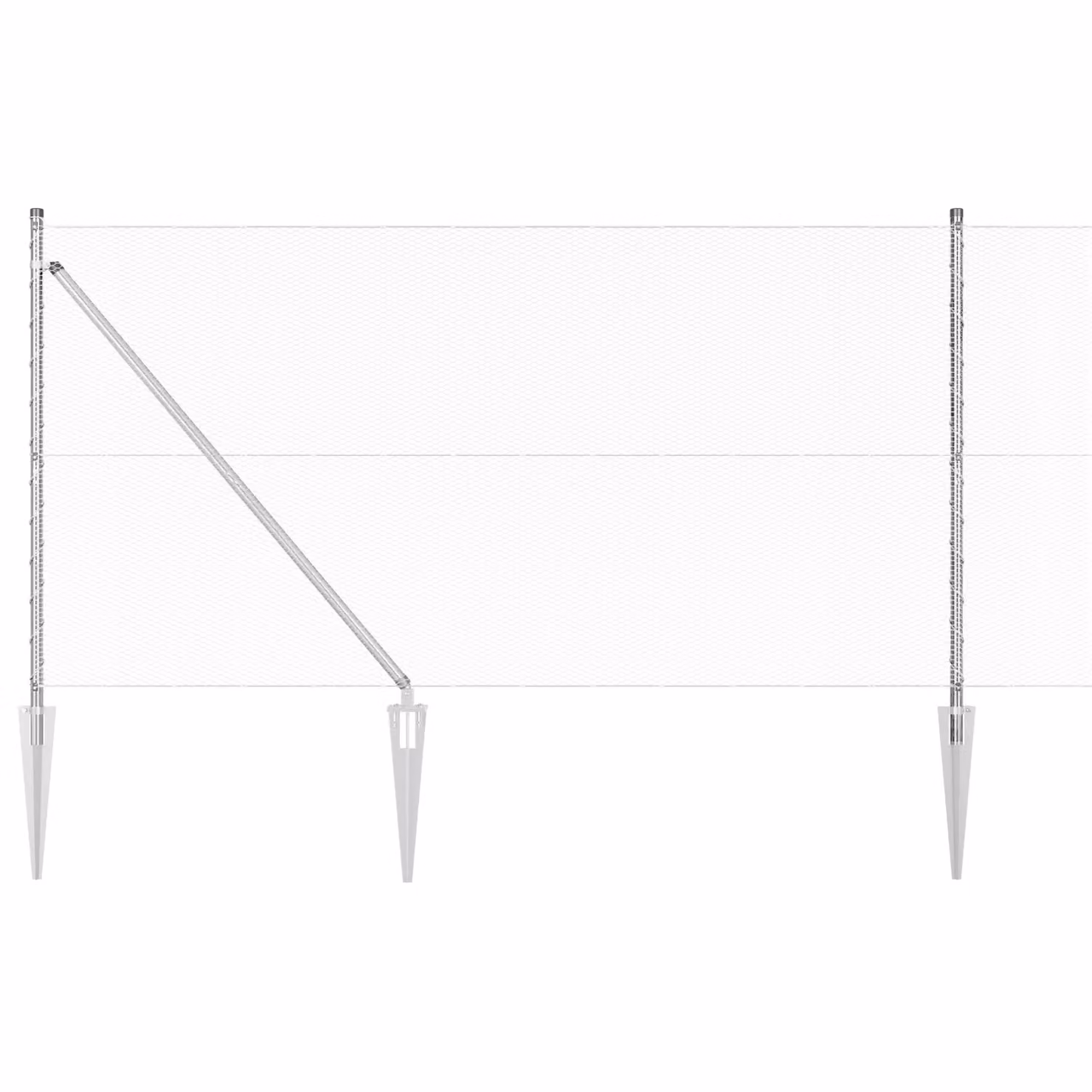 Berkfield Home Silver Galvanised Steel Hexagon Fence, H: 140 cm x L: 50 m – 2