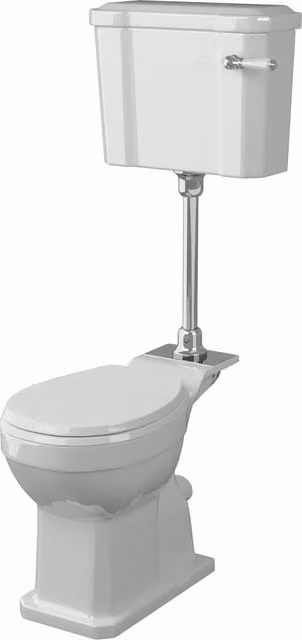 Balterley Traditional Mid Level Toilet Set with Cistern, Handle and Soft Close Seat in White