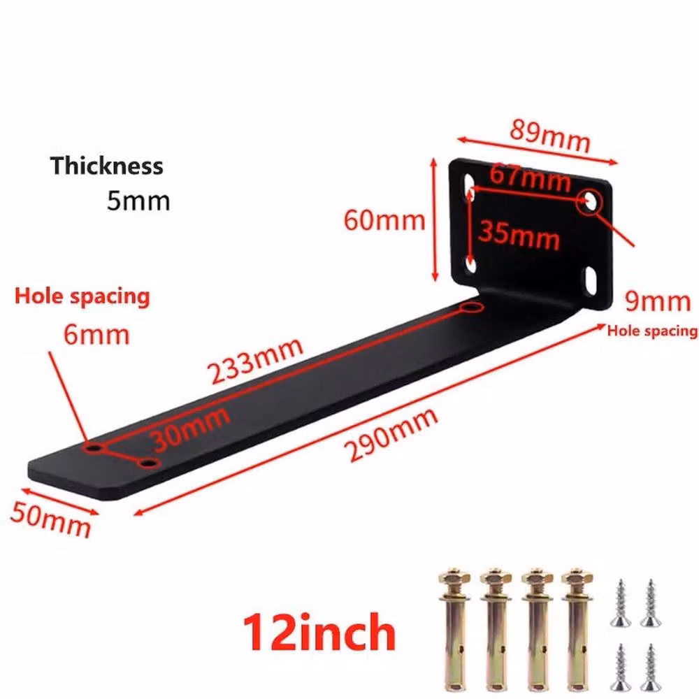 NESTLUNE Heavy Duty Black Cast Steel Shelf Brackets, Pack of 2, W/D: 100 x 15 cm – 2
