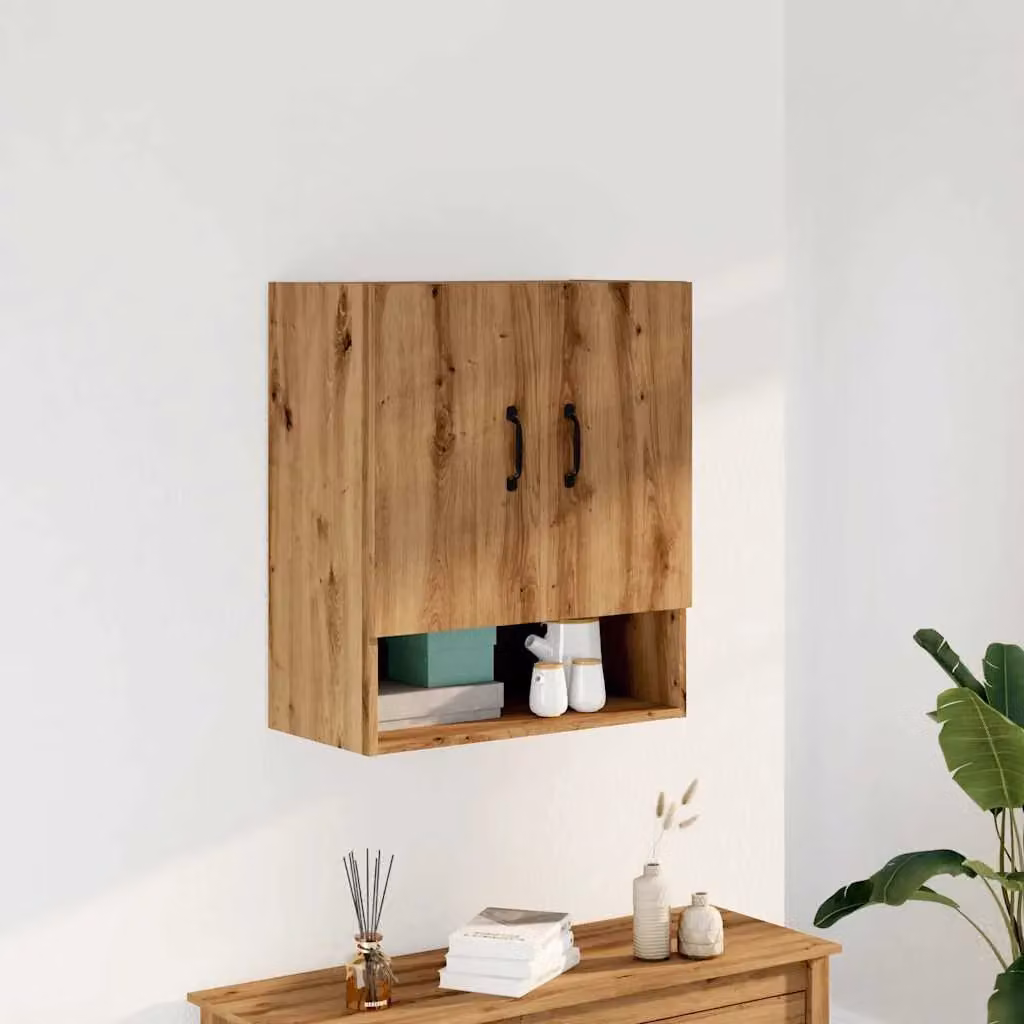 Berkfield Home Artisan Oak Wall Cabinet in Brown, W: 60 cm, D: 31 cm, H: 70 cm – 2