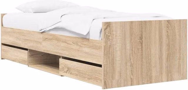 Berkfield Home Sonoma Oak Bed Frame with Storage Drawers, Brown, W: 80 cm, L: 200 cm