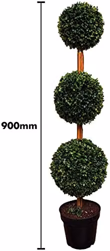 Bestfor Artificial Triple Ball Topiary Tree, Green, Height: 90 cm – 3
