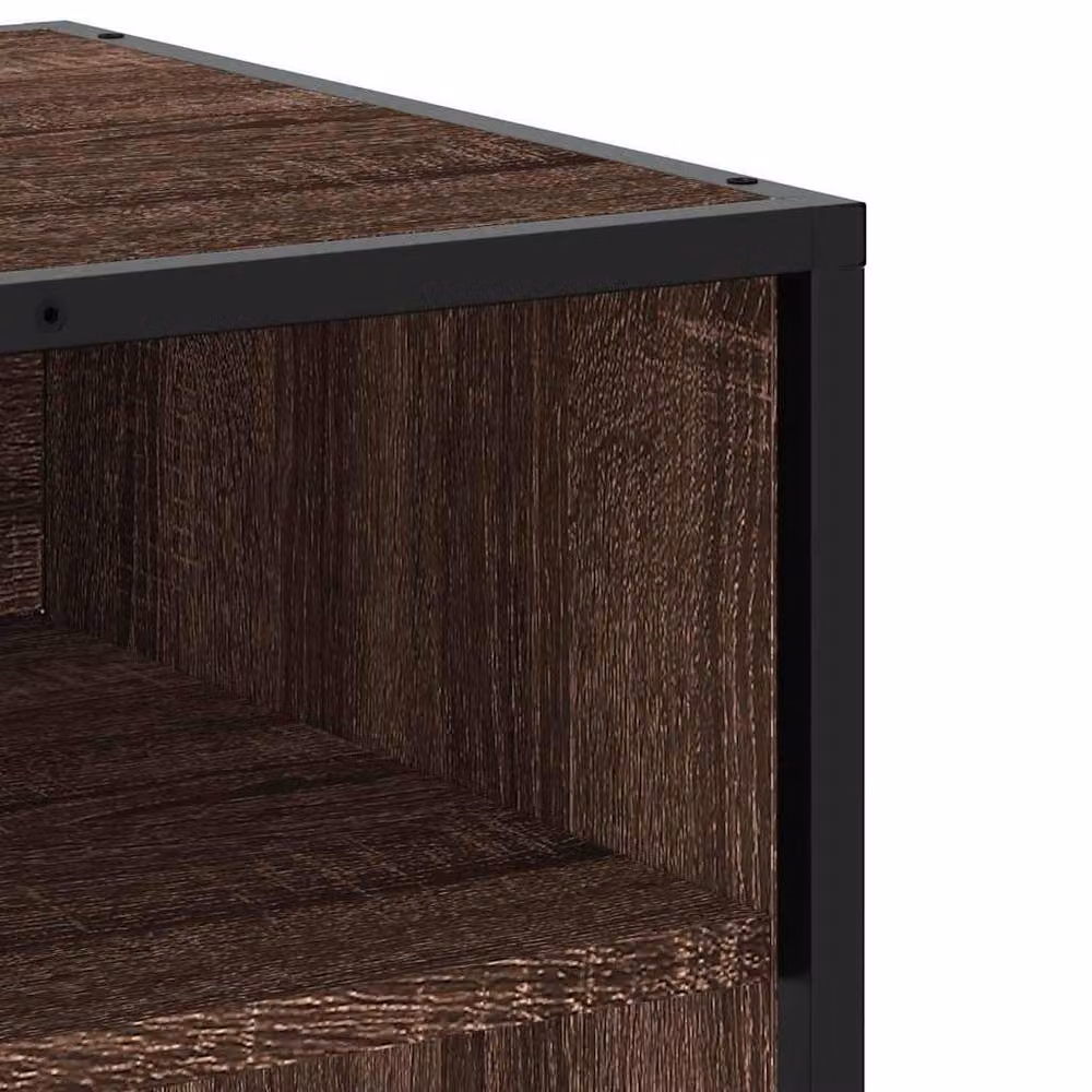 Berkfield Home Brown Oak TV Cabinet in Engineered Wood and Metal, W/D/H: 61 x 40 x 46 cm – 6