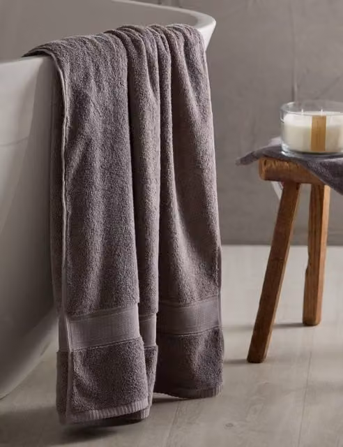 M&S Super Soft Pure Cotton Terry Towel in Brown