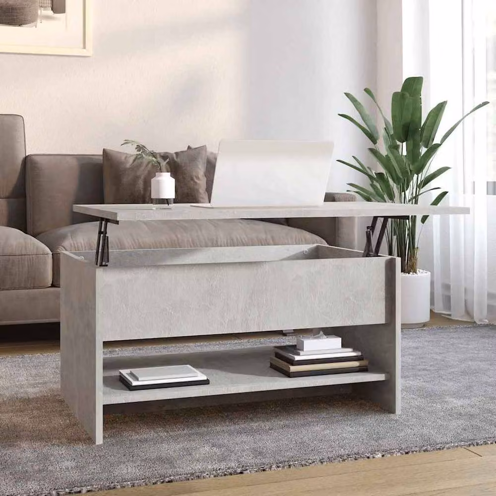 Berkfield Home Modern Rectangular Coffee Table in Grey, W/D/H: 80 x 50 x 40 cm – 2