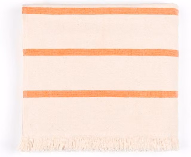 Torres Novas Orange Boa-Nova Striped Cotton Terry Flat Sheet