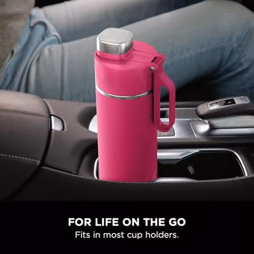 Ninja Thirsti Vacuum Insulated Stainless Steel Water Bottle and Flask, Pink, 700 ml – 4