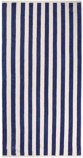 Vinga Lagoa GRS Striped Cotton Beach Towel in Navy Blue, W: 160 cm, H: 80 cm – 1