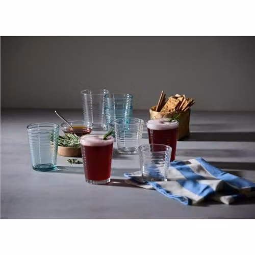 Royal Doulton Gordon Ramsay Maze Blue Geometric Glass Tumblers, Set of 4, 340ml – 4