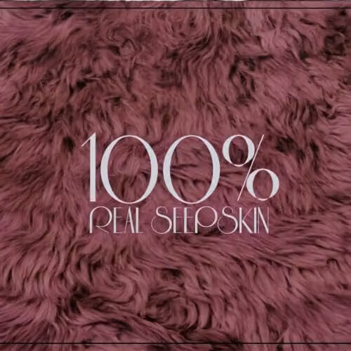 Infinity Leather Natural Wool Single Sheepskin Rug in Burgundy, W: 90 cm x D: 60 cm – 6