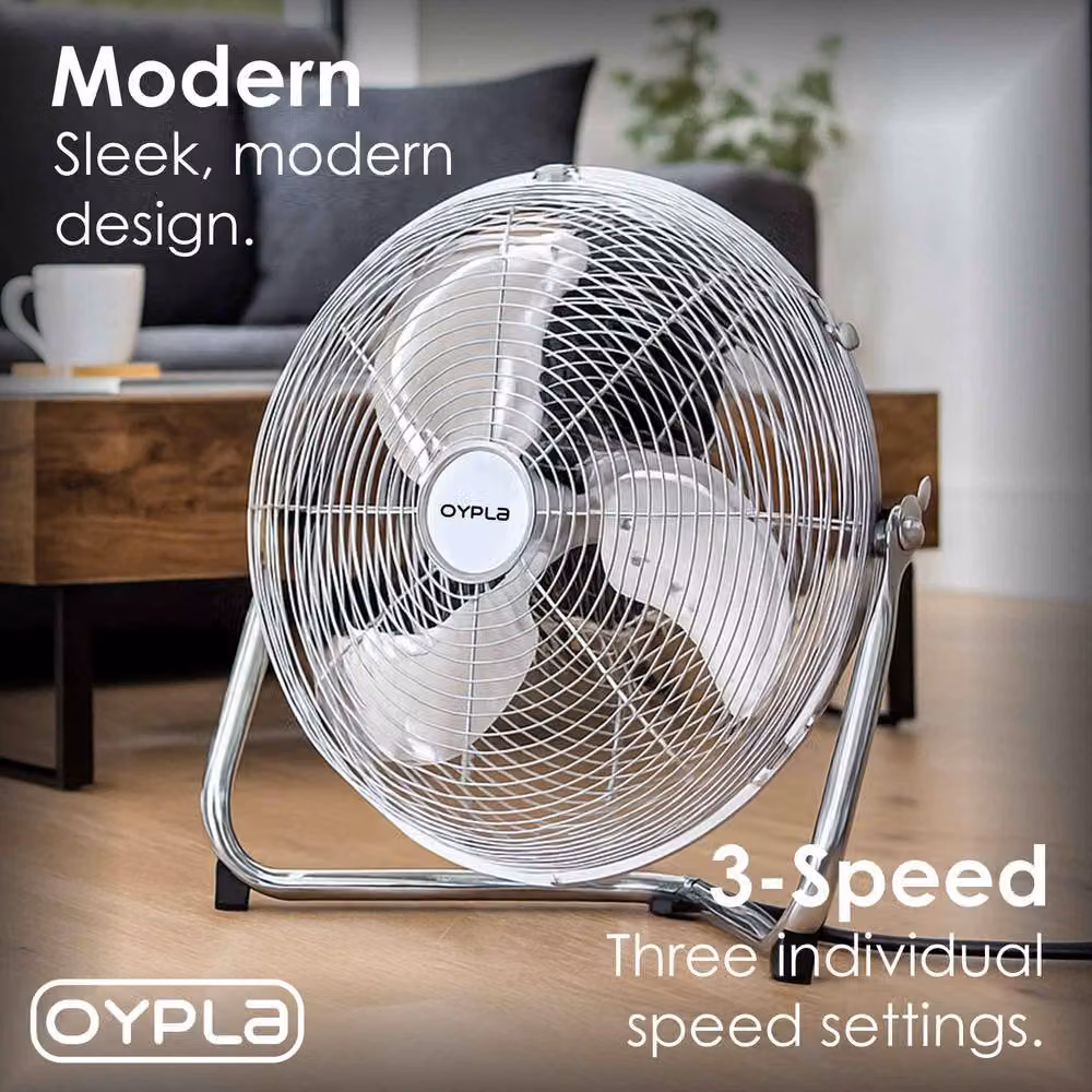 Oypla 12 inch Electric Floor Fan in Silver – 2