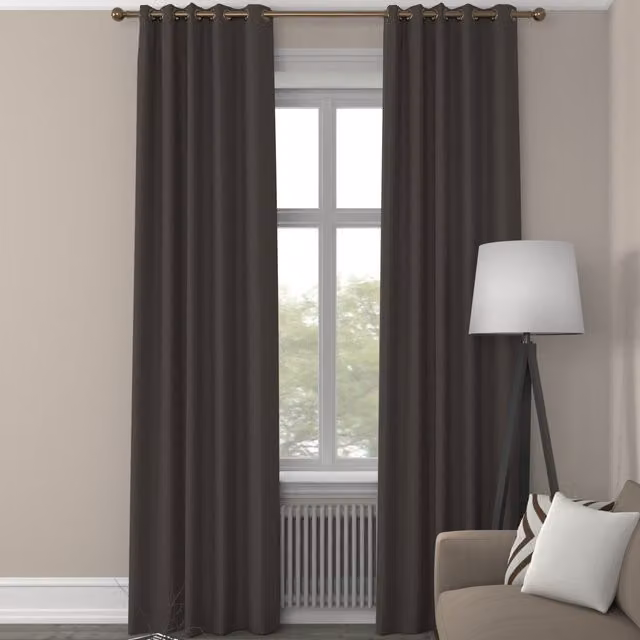 Terrys Made to Measure Blackout Fabric Curtain Panel in Brown with Eyelets