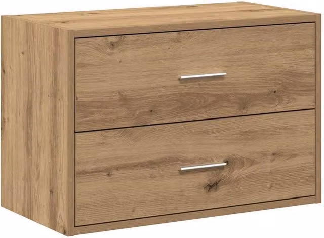 Berkfield Home Artisan Oak Cabinet with 2 Drawers, Brown, W: 60 cm, D: 31 cm, H: 40 cm