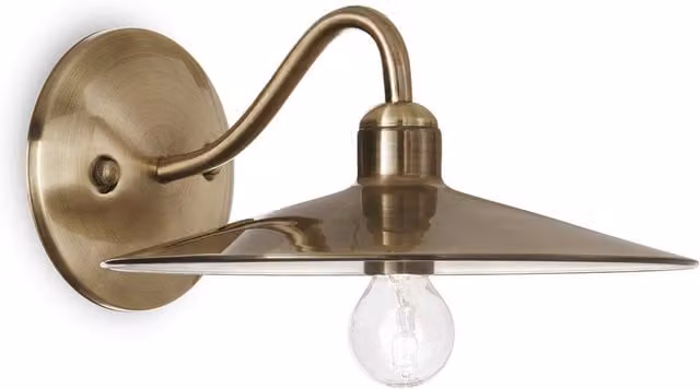 Ideal Lux Cantina 1 Modern Dome Wall Light in Gold/Brass