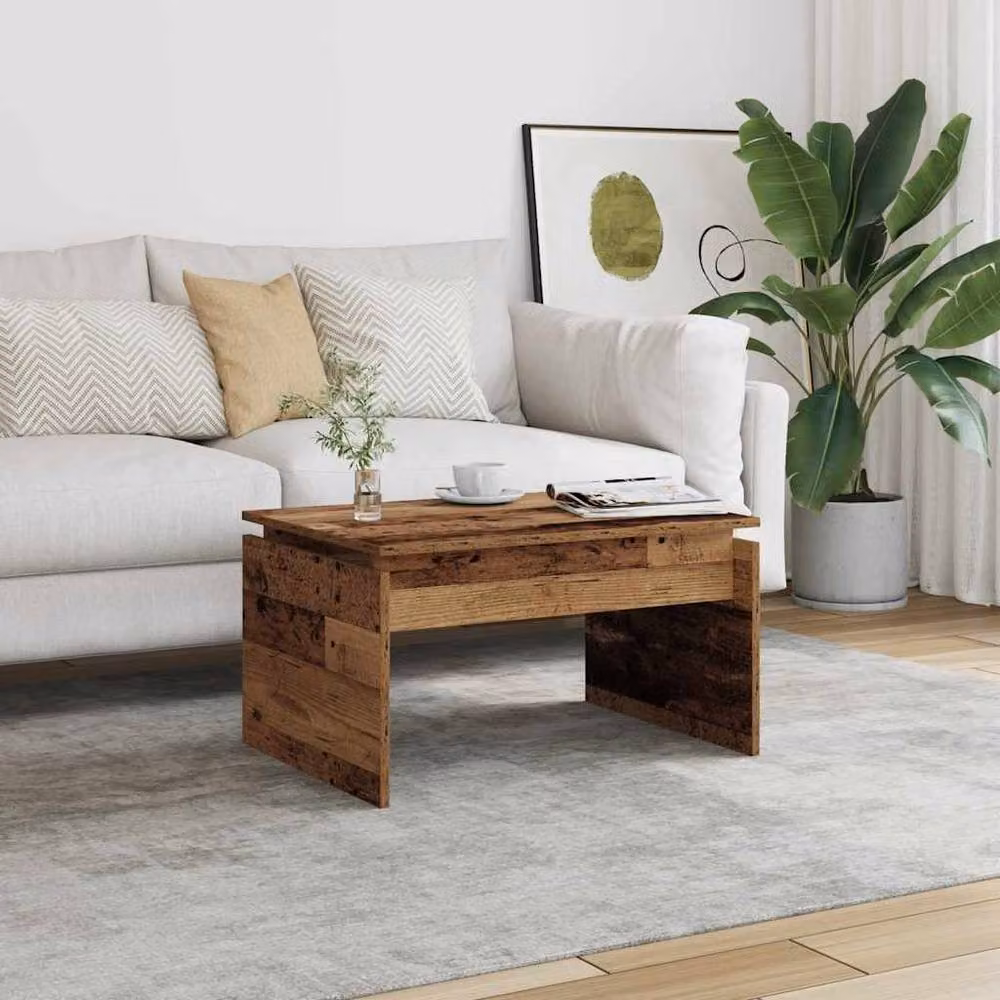 Berkfield Home Rustic Old Wood Coffee Table in Brown, W/D/H: 68 x 50 x 38 cm – 2