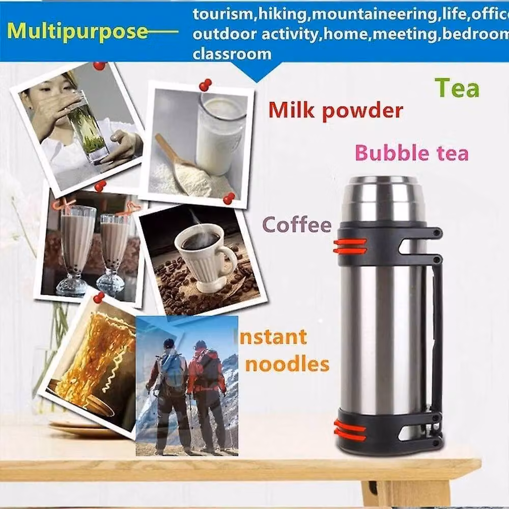 FLAVORA 3L Stainless Steel Vacuum Thermos Flask in Metallic Silver – 6