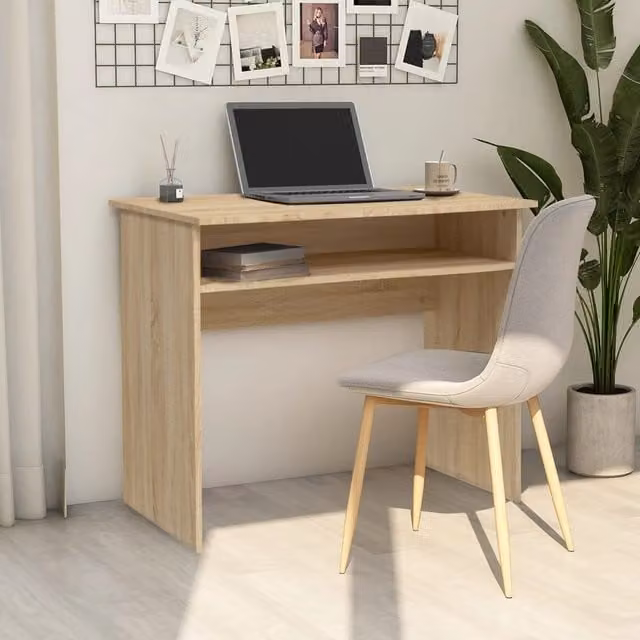 Berkfield Home Computer Desk in Sonoma Oak Brown, W/D/H: 90 x 50 x 74 cm – 1
