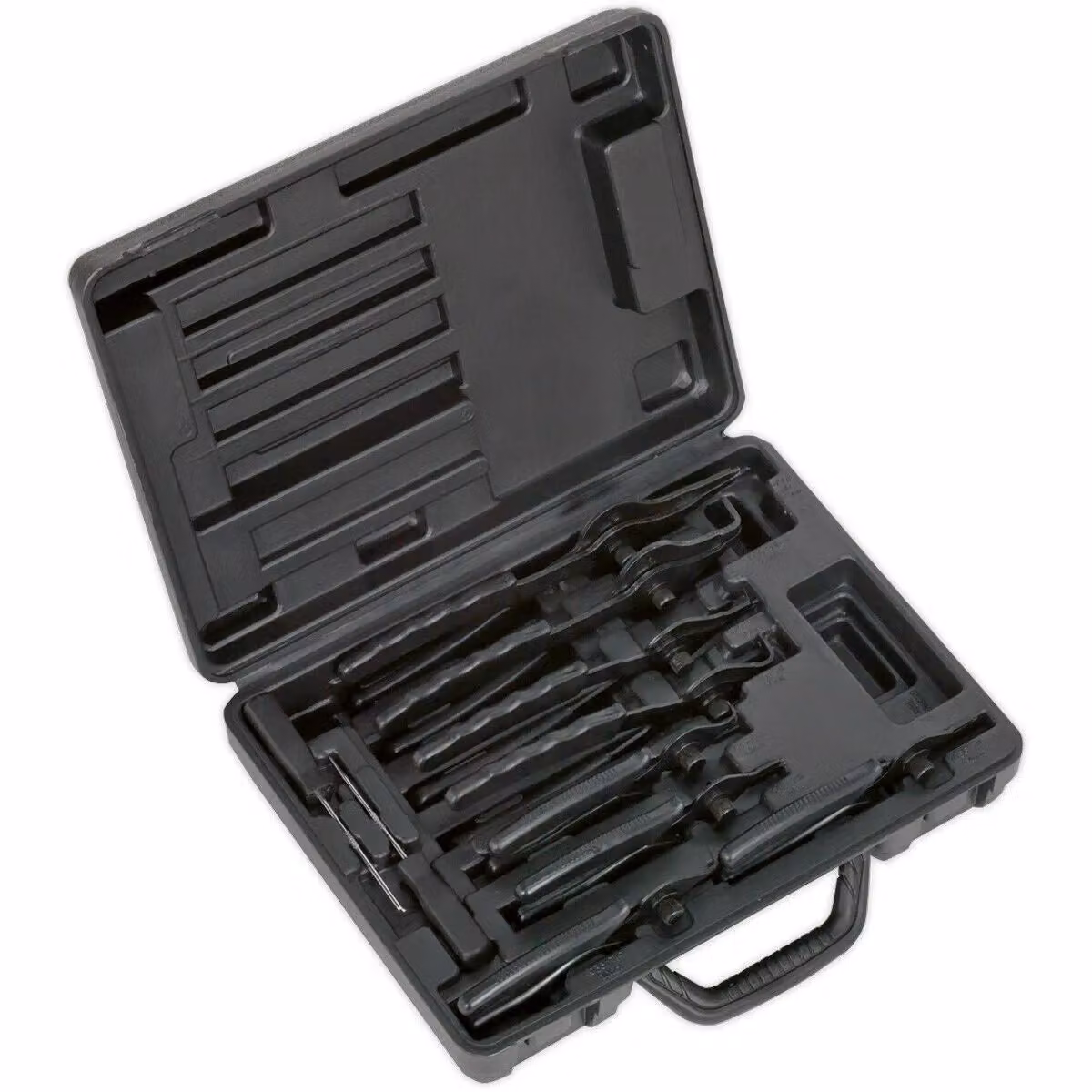 Loops 10 Piece Internal and External Circlip Pliers Set in Black Hardened Steel – 3