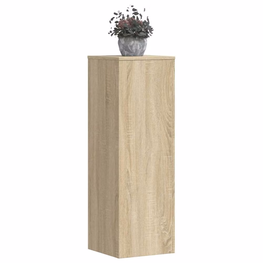 Berkfield Home Set of 2 Plant Stands in Sonoma Oak and Beige, W/D/H: 33 x 33 x 100 cm – 2