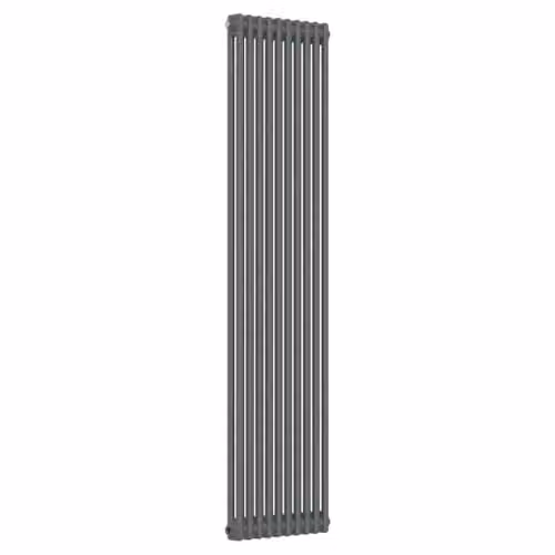 Lux Heat Anthracite Grey Vertical 2 Column Traditional Steel Radiator, H: 180 cm, W: 47 cm – 2
