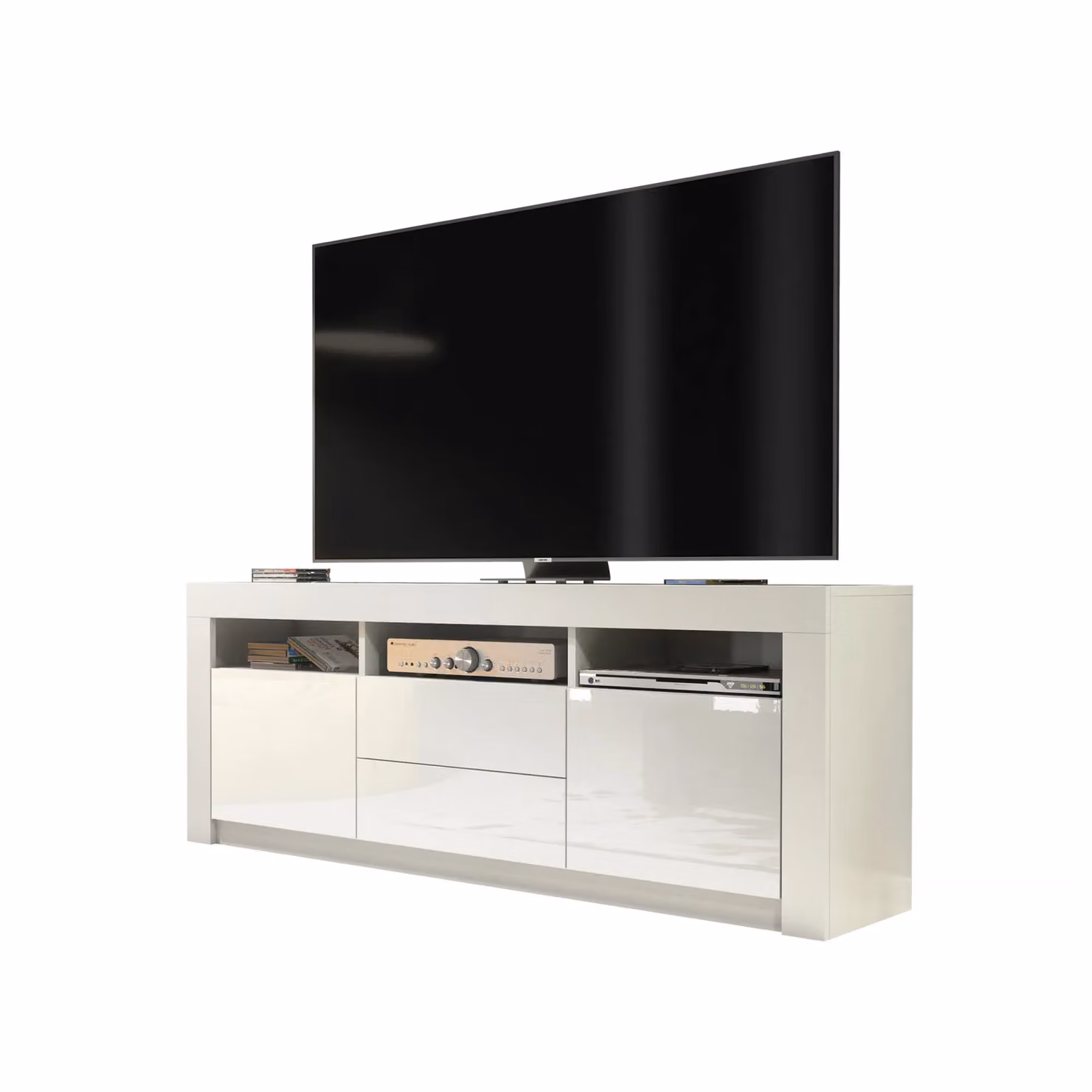 Creative Furniture Modern White High Gloss TV Unit W: 160 cm, H: 60 cm, D: 35 cm – 3