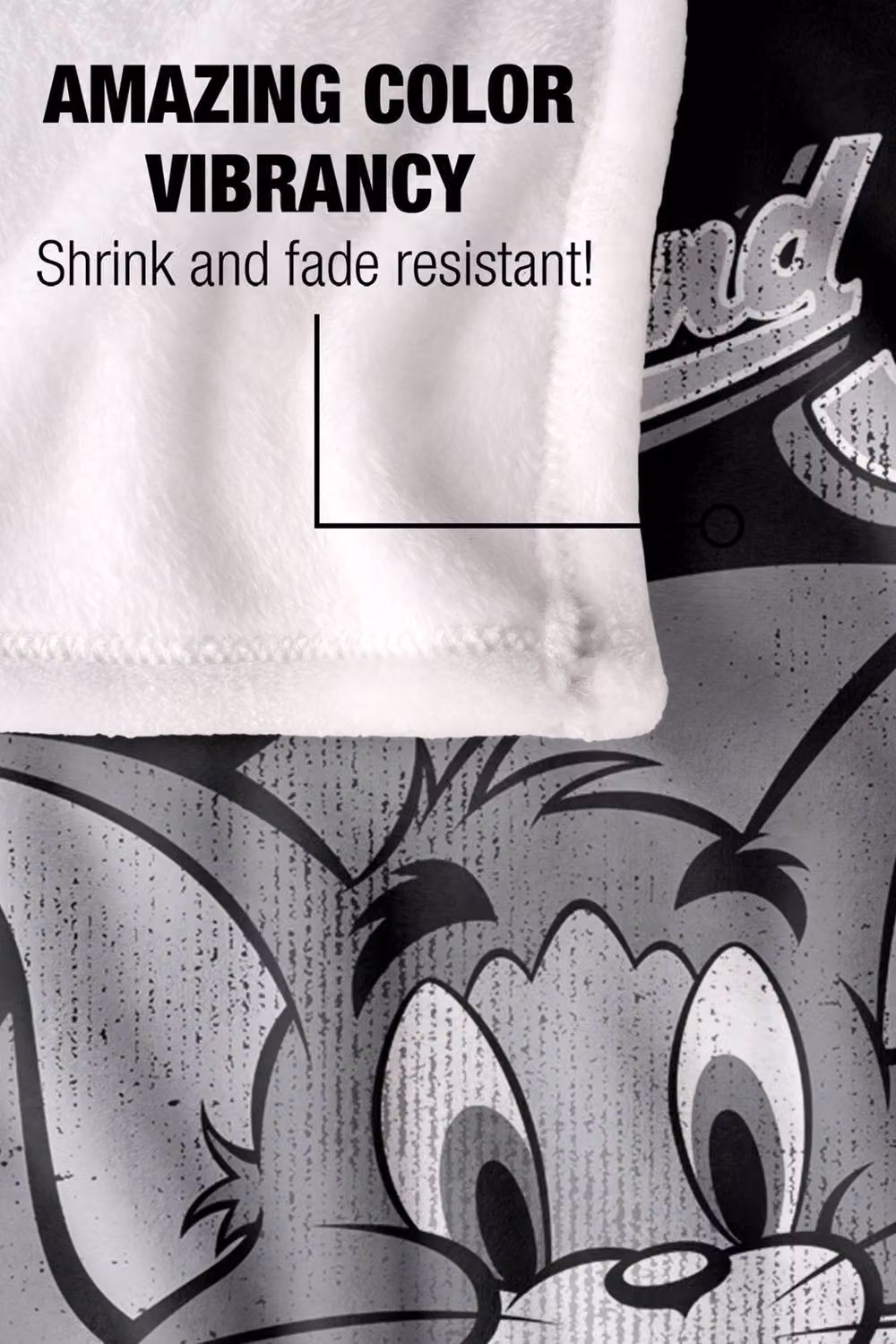 Warner Bros. Tom & Jerry Black and White Poster Silky Touch Super Soft Polyester Throw Blanket, Extra Large – 5
