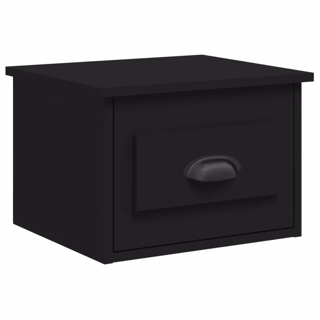 Berkfield Home Wall-mounted Bedside Cabinet in Black, W: 41.5 cm, D: 36 cm, H: 28 cm – 2