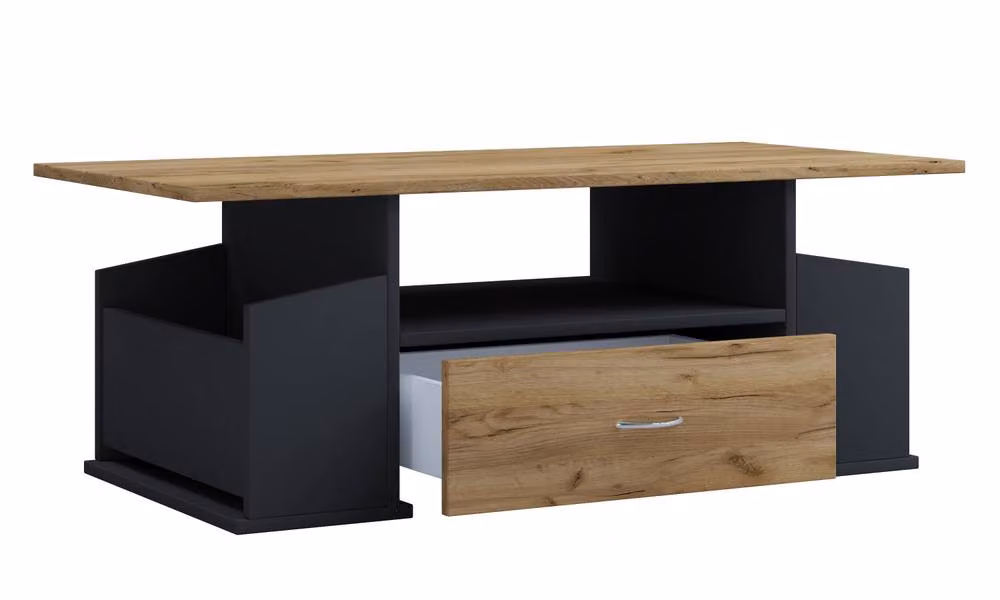 VCM Sofatically Junata Coffee Table with Drawer, Brown and Multicolour, W/D/H: 110 x 52 x 44 cm – 2